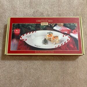 NWT - Spode Christmas Tree Oval Peppermint Platter